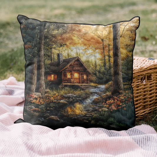 Forest Log Cabin Quilted Pillow Case NCU0DK3940