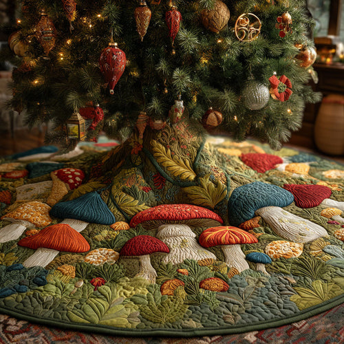 Forest Loop Christmas Quilted Tree Skirt NCU0PTT2246