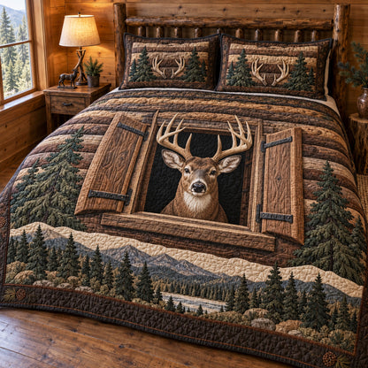 Forest Majesty 3-Piece Quilted Bedding Set SN0TV817