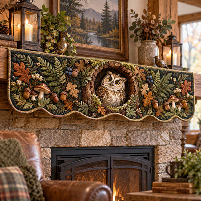 Forest Owl Quilted Mantel Scarf SN0TD935