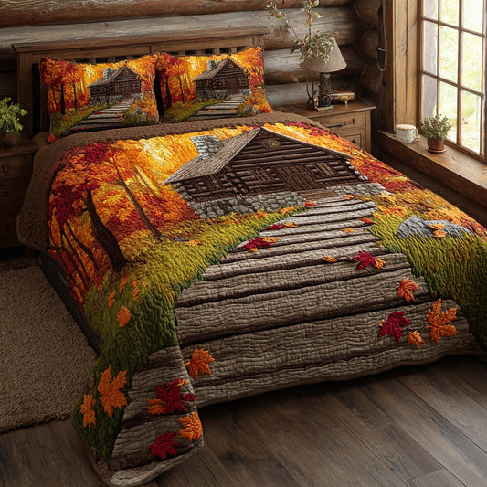 Forest Path 3-Piece Quilted Bedding Set NCU0LV139