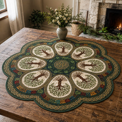 Forest Reverie Custom Shape Quilted Table Topper SN0TV186