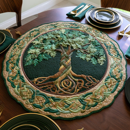 Forest Roots Custom Shape Quilted Table Topper NCU0LV291