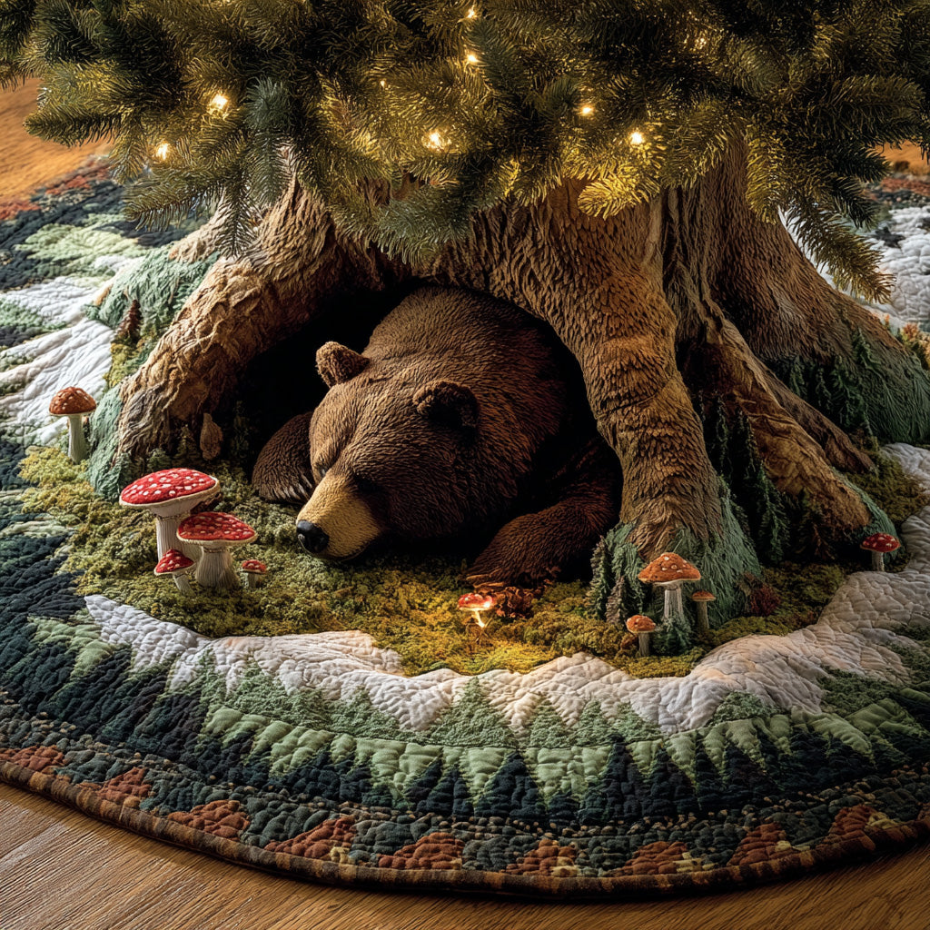 Forest Slumber Christmas Quilted Tree Skirt NCU0PVL768
