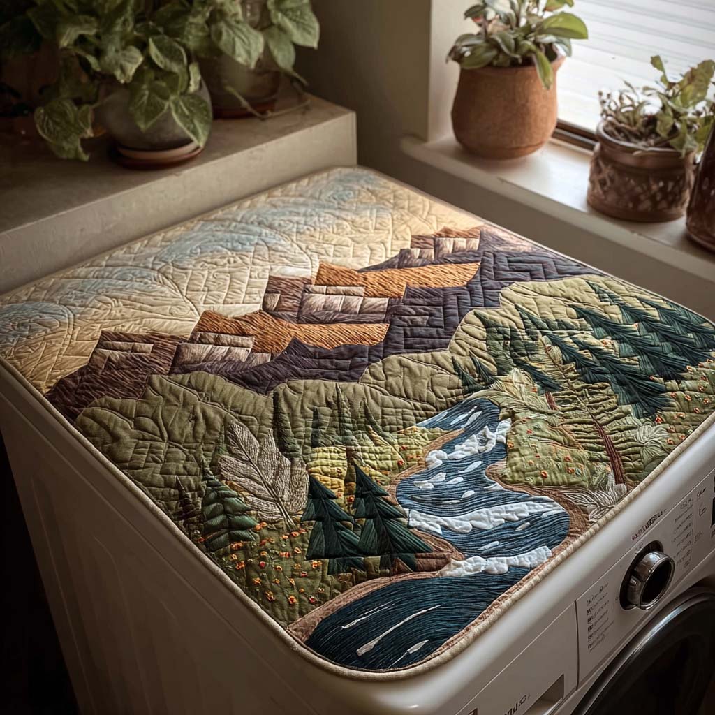 Forest Stream Quilted Washer and Dryer Cover NCU0PVL713