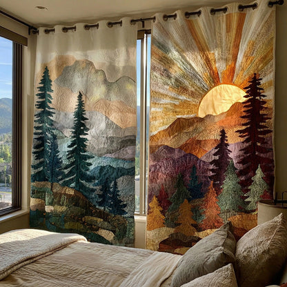 Forest Sunrise Quilted Curtains NCU0DH734