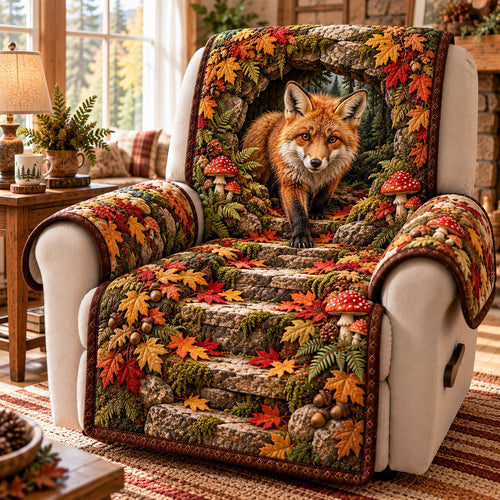 Fox Mushroom Woods Quilted Sofa Cover SN0TD1301