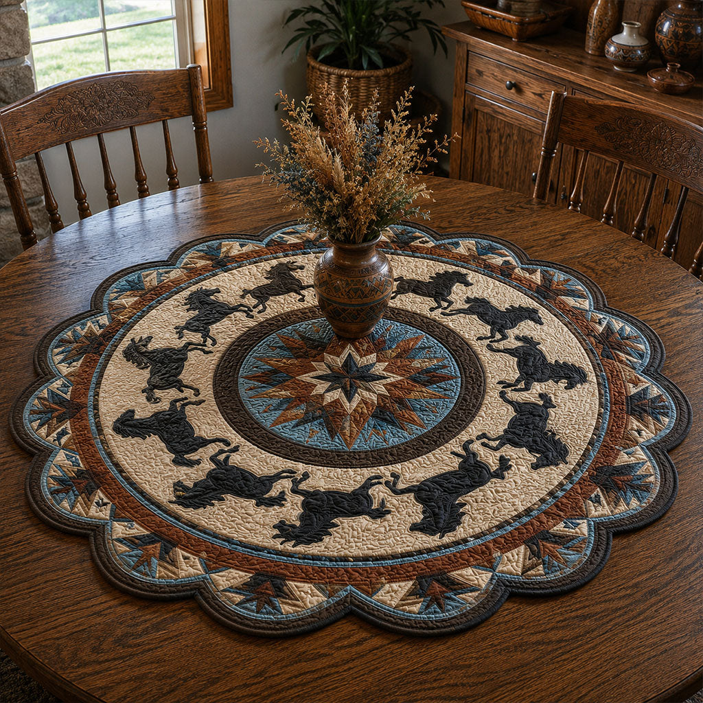 Free Spirit Mustang Custom Shape Quilted Table Topper SN0PT846