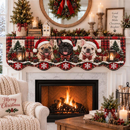 Frenchie Carol Crew Quilted Mantel Scarf SN0HH0546