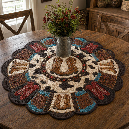 Frontier Saddle Days Custom Shape Quilted Table Topper SN0PT847
