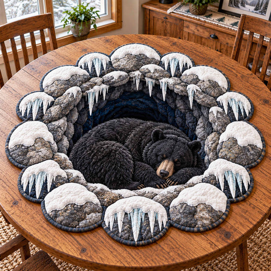 Frost Bear Custom Shape Quilted Table Topper SN0TD1018
