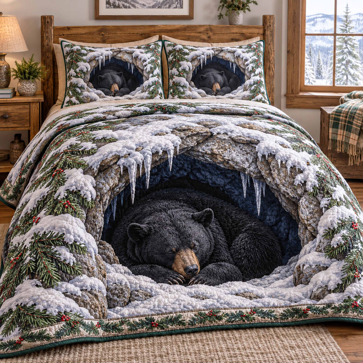 Frost Cave 3-Piece Quilted Bedding Set SN0TD1051