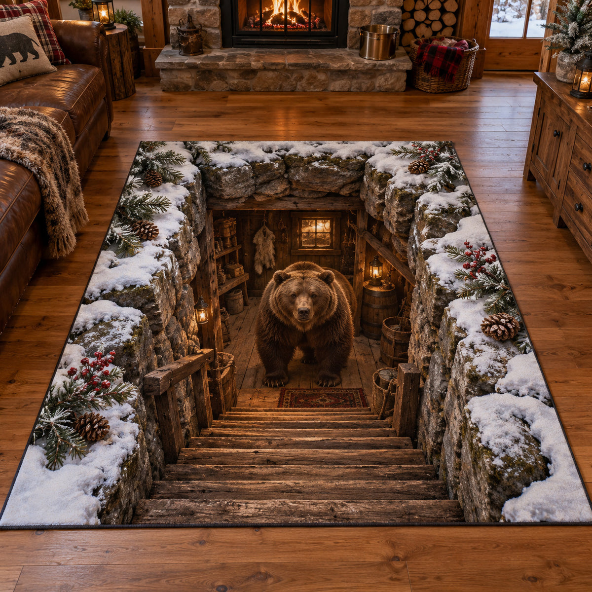 Frosted Bear Den Area Rug SN0TV606