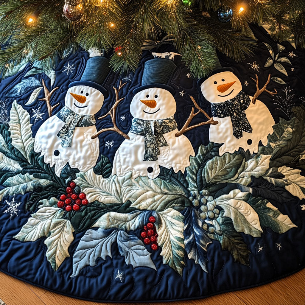Frosted Cheer Quilted Christmas Tree Skirt NCU0PT2314