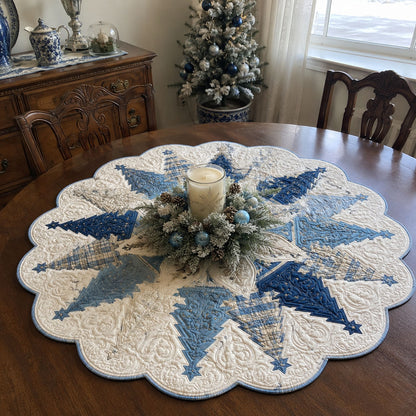 Frosted Christmas Elegance Custom Shape Quilted Table Topper SN0PT697