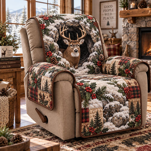 Frosted Deer Forest Quilted Sofa Cover SN0DV1012