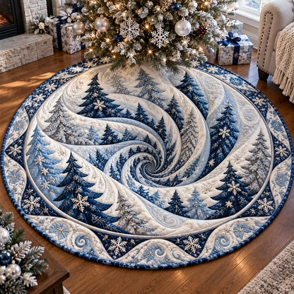 Frosted Evergreen Vortex Quilted Round Mat SN0PT1360