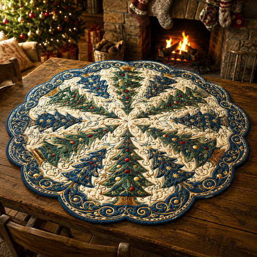 Frosted Forest Custom Shape Quilted Table Topper SN0TV119