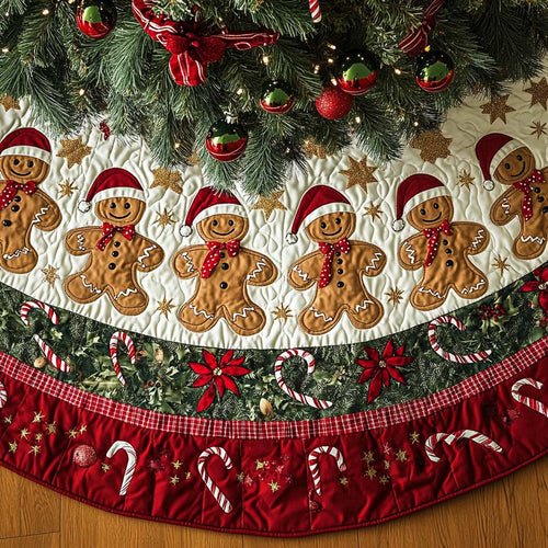 Frosted Ginger Wonderland Christmas Quilted Tree Skirt NCU0DK1488