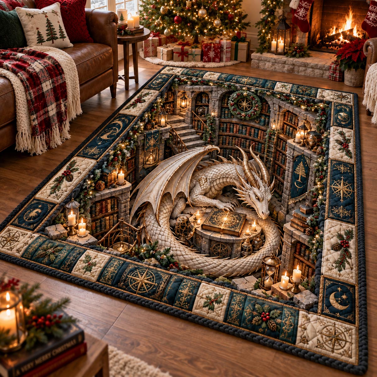 Frosted Library Dragon Area Rug SN0DV838