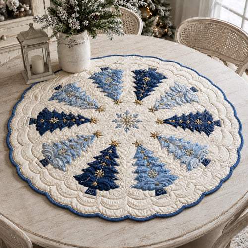 Frosted Pine Custom Shape Quilted Table Topper SN0TV108