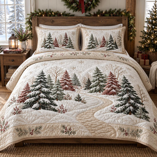 Frosted Pine Valley 3-Piece Quilted Bedding Set SN0DV926