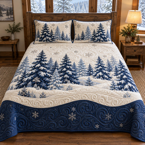 Frosted Pines 3-Piece Quilted Bedding Set SN0TV765