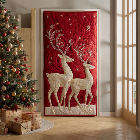 Frosted Reindeer Realm Quilted Door Cover NCU0PT10539