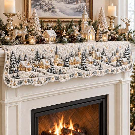 Frosted Village Quilted Mantel Scarf SN0TV281