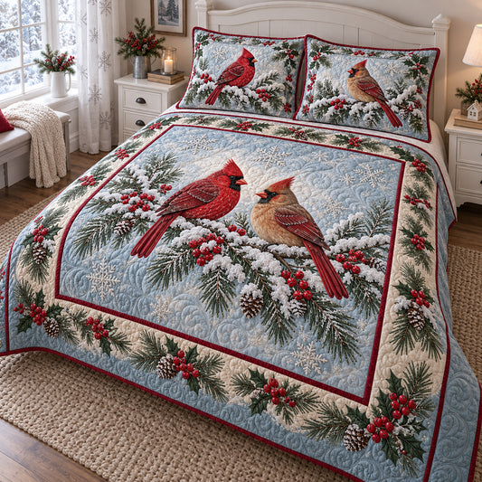 Frosted Wings 3-Piece Quilted Bedding Set SN0TV780