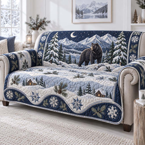 Frosty Bear Quilted Sofa Cover SN0HH0880