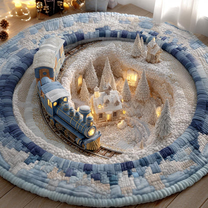 Frosty Blue Express Quilted Round Mat SN0DV764