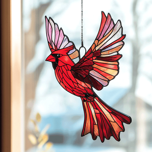 Frosty Feathered Beauty - Window Hanging Suncatcher NCU0PD159