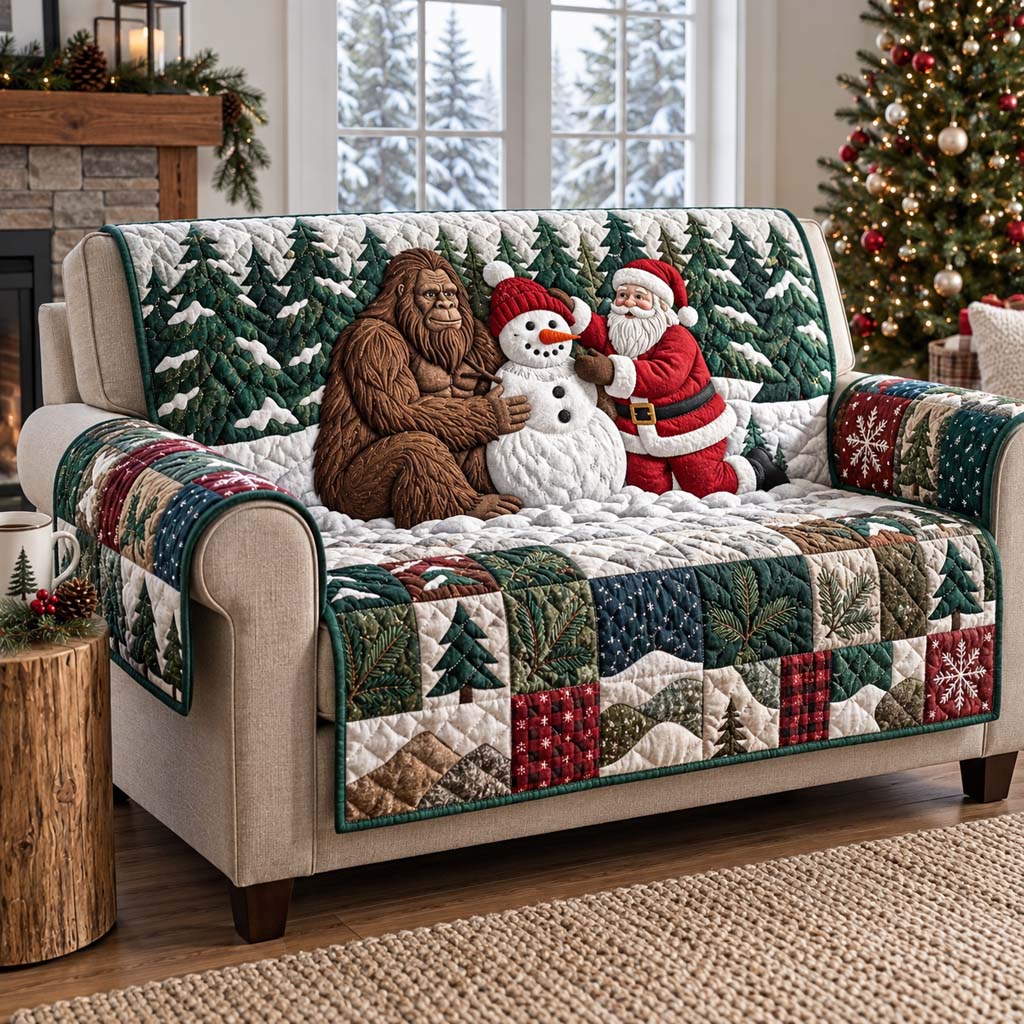 Frosty Friends Quilted Sofa Cover SN0HH0816