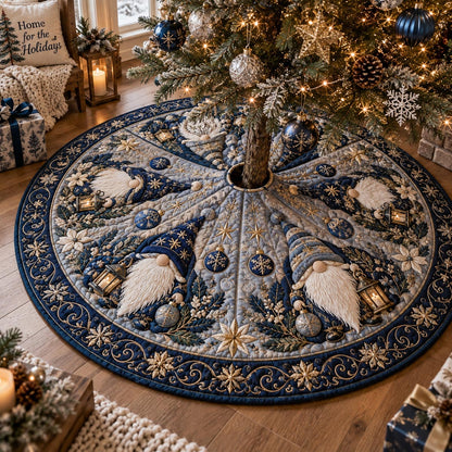 Frosty Gnome Night Christmas Quilted Tree Skirt SN0DV875