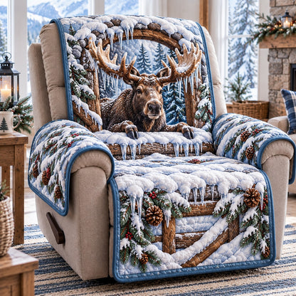 Frosty Moose Window Quilted Sofa Cover SN0TD1296