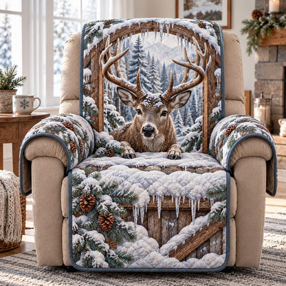 Frosty Stag Recliner Quilted Sofa Cover SN0TD1290