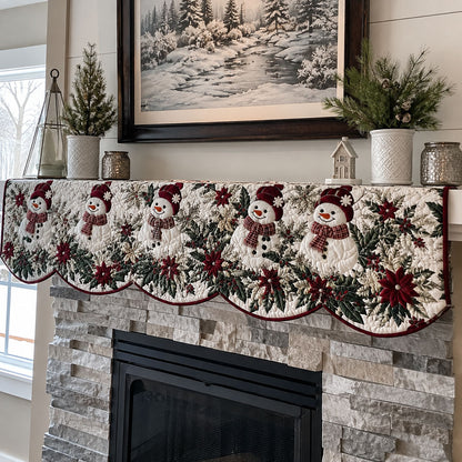 Frosty Winter Village Quilted Mantle Scarf SN0PT648