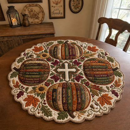 Fruitful Blessings Custom Shape Quilted Table Topper SN0PT492