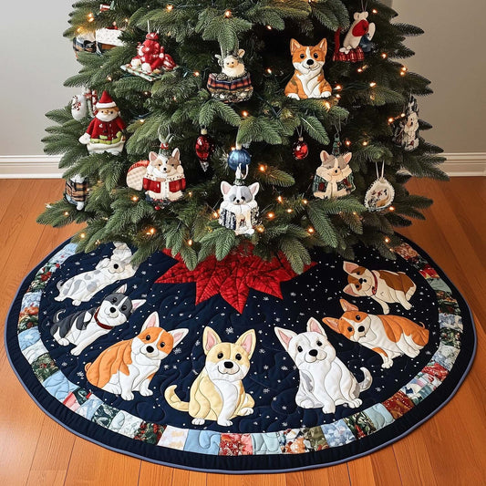 Furry Festive Friends Quilted Christmas Tree Skirt NCU0TH1970