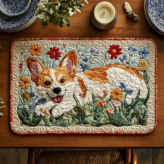 Garden Corgi Quilted Place Mat NCU0NVH855