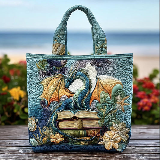 Garden Dragon Quilted Tote Bag NCU0DK9134