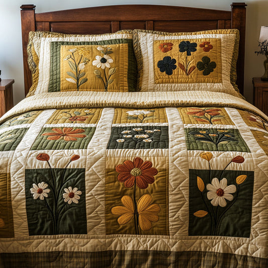 Garden Glow 3-Piece Quilted Bedding Set NCU0VH5160