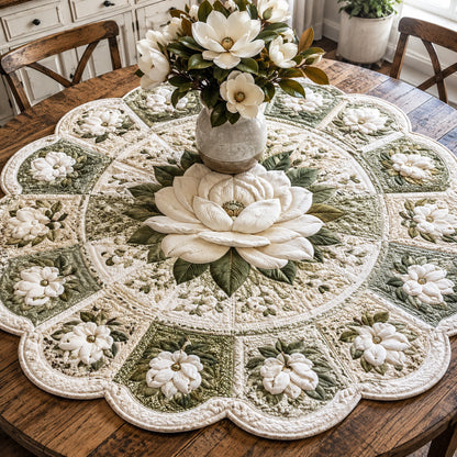Garden Magnolia Custom Shape Quilted Table Topper SN0TV085