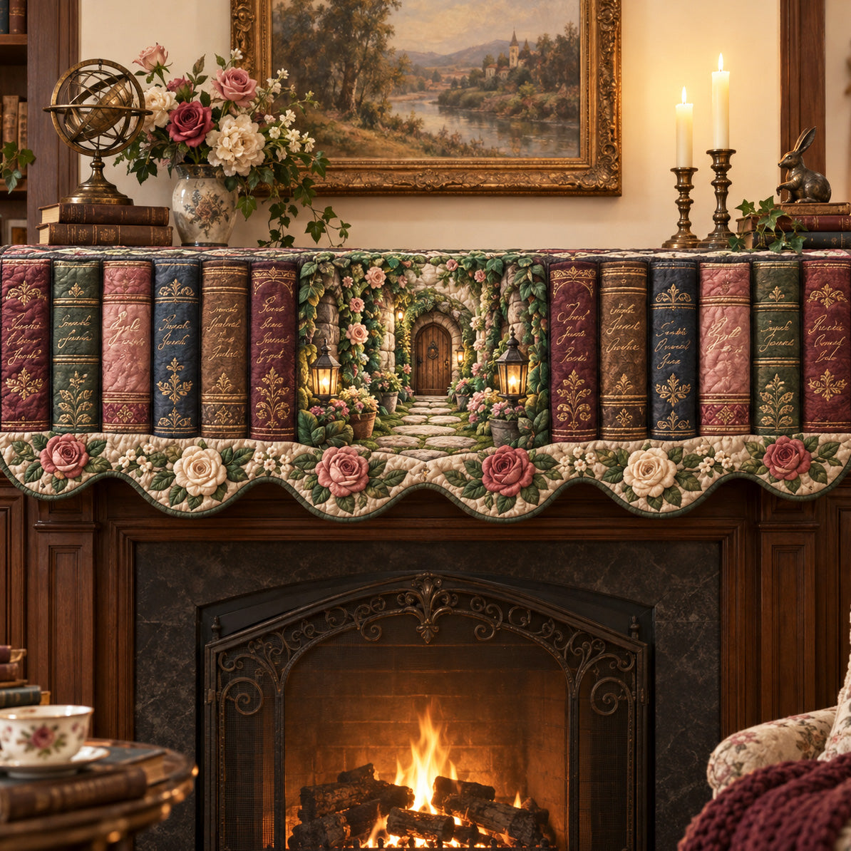 Garden Story Quilted Mantel Scarf SN0TV593