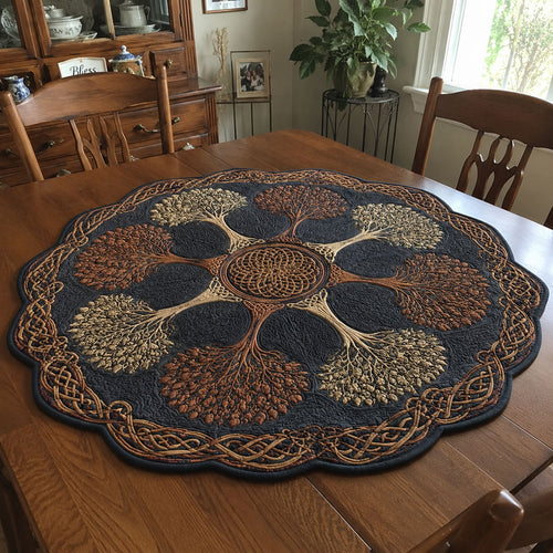 Garden of Life Custom Shape Quilted Table Topper SN0PT725
