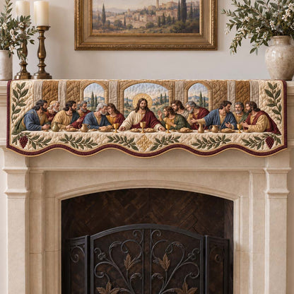Garnet Last Supper Quilted Mantel Scarf SN0HH0823