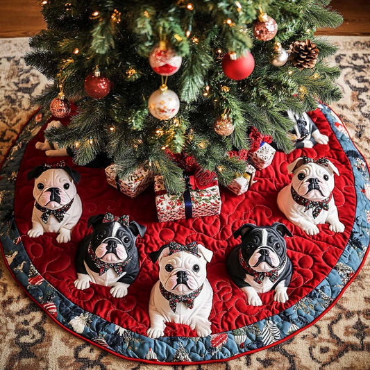 Gentle French Bulldog Christmas Quilted Tree Skirt NCU0DK10777