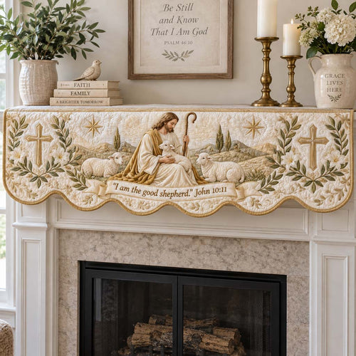 Gentle Shepherd Quilted Mantel Scarf SN0HH0847