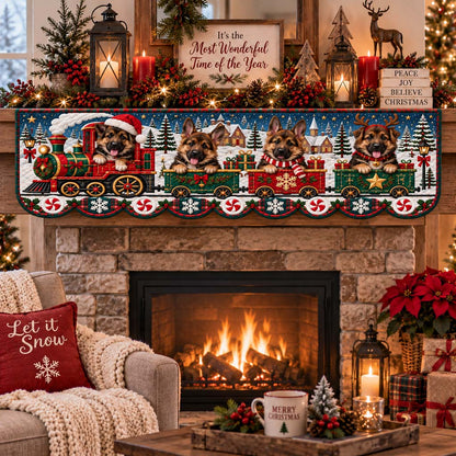 German Shepherd Express Quilted Mantel Scarf SN0HH0533